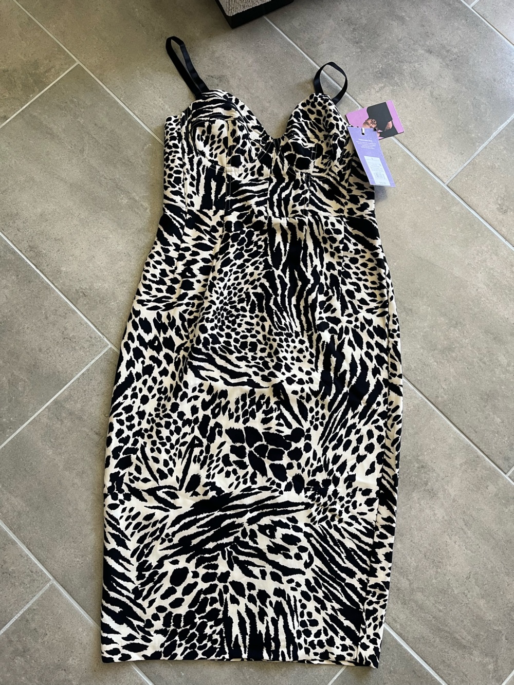 Brand new Target Black and Cream Animal Print Bodycon Dress